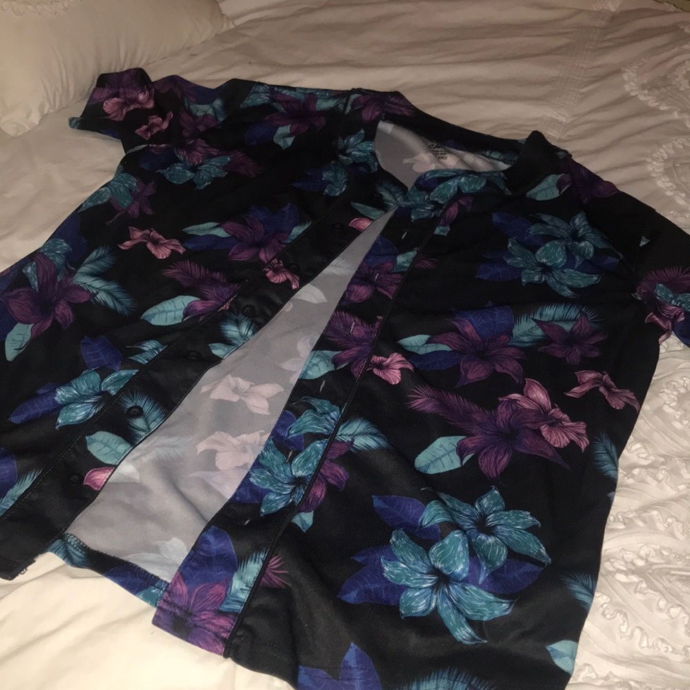 Men’s Floral Short sleeve Button up